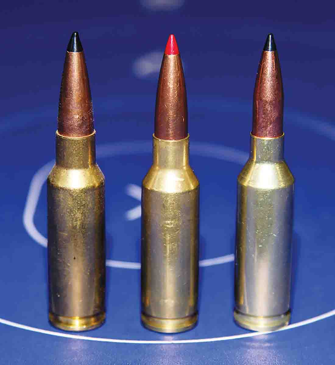 Both the 6mm ARC (center) and the 224 Grendel (right) were derived from the 6.5 Grendel (left).